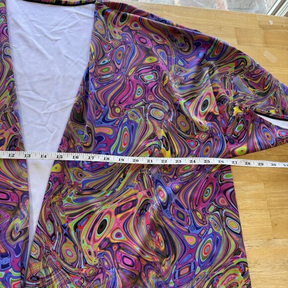 Candy Catz Rave Wear Festival Size M Open Duster Kimono Water Marble Print EUC - Picture 8 of 11
